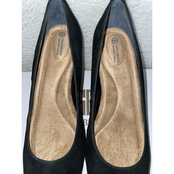 Giani Bernini Memory Foam Tavettil Black Suede Heels Shoes Size 8.5 M - Picture 5 of 10